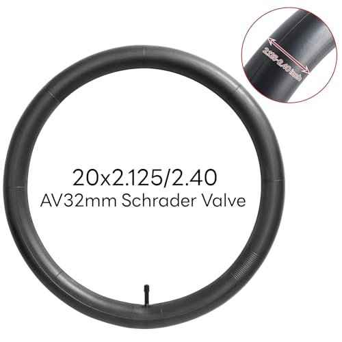 20x2.125/2.2/2.25/2.3/2.35/2.40 Self-Sealing and Self-Healing Bike Tube 20" Replacement Bicycle Tube(Single) Reliable 20 x 2.125-2.40 Inner Tube AV Schrader Valve for Road/Mountain Cycling Scenarios