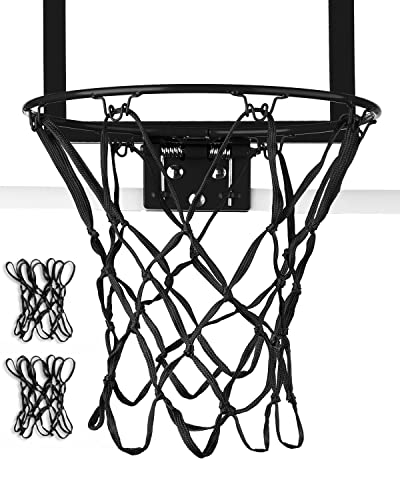 Mini Basketball Net Replacement 8 Loop Black for Indoor Door & Wall 8-10.25" Hoop