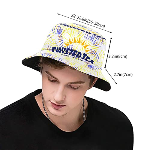 Mens Twisted Graphic Fishing Hat Packable Bucket Hat UPF 50 One Size