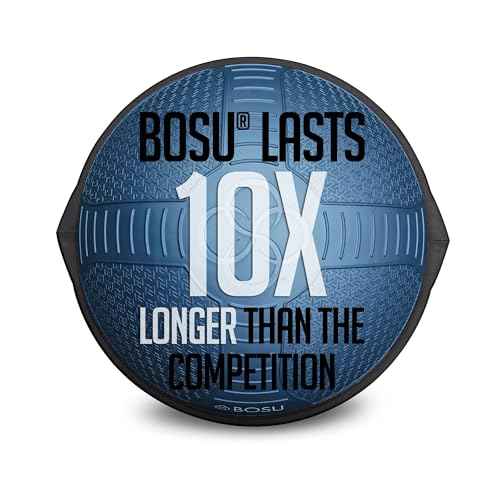 BOSU NexGen 25IN Home Fitness Exercise Gym Strength Flexibility Balance Trainer with Rubberized Non Skid Surface and Hand Air Pump
