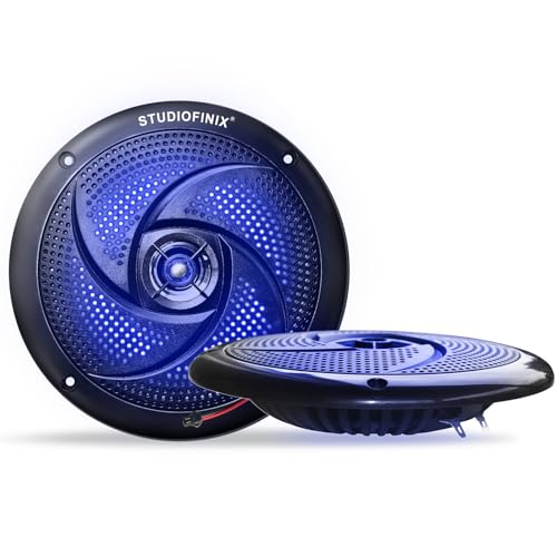 Black Waterproof Marine Speakers 5.25-Inch, 160W 2-Way Outdoor Boat Audio Set