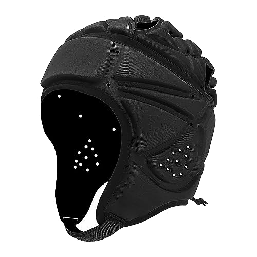 Kids Soft Flag Football Helmet Large Black Adjustable Padded Headgear