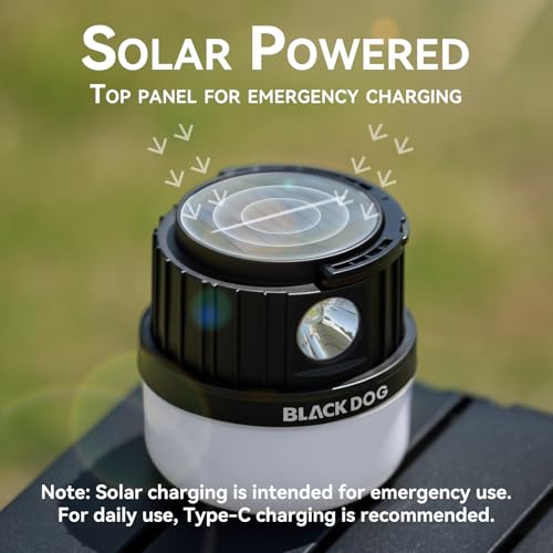Collapsible Camping Lantern with Solar & USB Charging, Hanging Outdoor Light