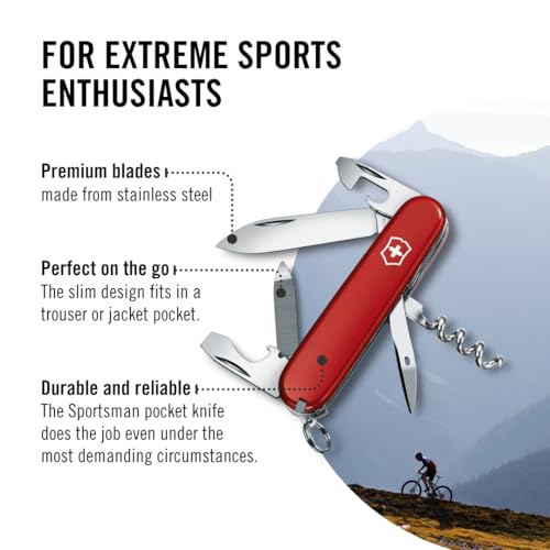 Swiss Army Knife 13-Function Multi Tool Pocket Knife Red