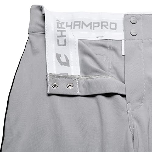 Champro Men's Baseball Knickers with Braid, Medium Grey & Black Pipe