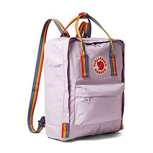 Fj?llr?ven K?nken Rainbow Backpack for Men, and Women - Durable Fabric with Adjustable Shoulder Straps, and Lightweight Backpack Pastel Lavender/Rainbow One Size One Size