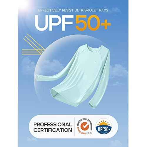 IUGA Rash Guard for Women UPF 50+ SPF UV Protection Long Sleeve Workout Tops with Pockets Dry Fit Hiking Swim Shirt