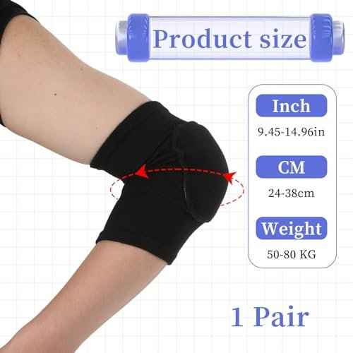 1 Pair Tandem Volleyball Elbow Pads, Arm Brace Pads Elbow Protector Strap Support Fitness Arm Protector Compression Breathable with Padded for Men and Women (Black, S, Suitable weight:110-176lb)