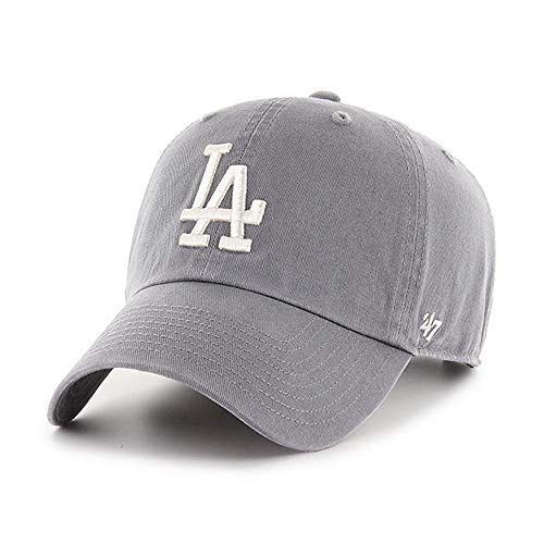 47 Brand Los Angeles LA Dodgers Clean Up Hat Cap Dark Gray/White