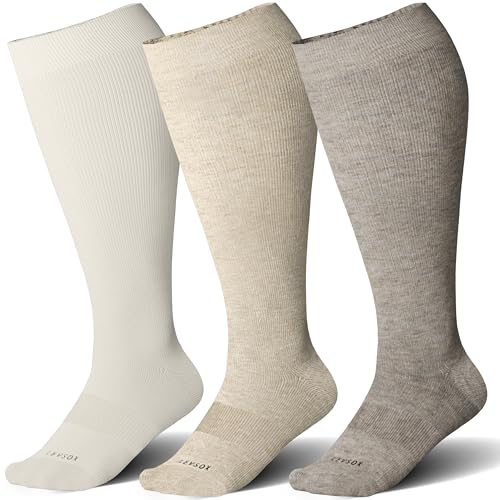 XX-Large Wide Calf Compression Socks for Women & Men 15-20mmHg Support Stockings