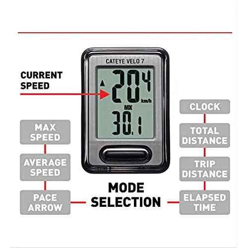 CATEYE Velo Wired Bike Computer ? Entry-Level Speedometer and Odometer, Perfect for Beginner Cyclists, Auto Start/Stop, Easy Setup for Road, MTB, Gravel Bikes, 3 Year Battery Life