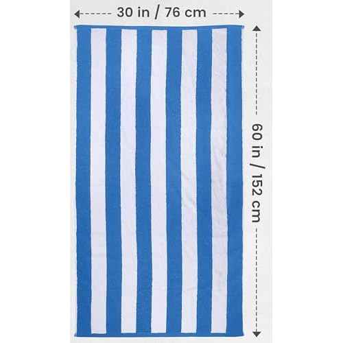 Utopia Towels 4 Pack Cabana Stripe Beach Towel, 30 by 60 Inches, Oversized 100% Ringspun Cotton Pool Towels, Highly Absorbent Bath Towels for Beach