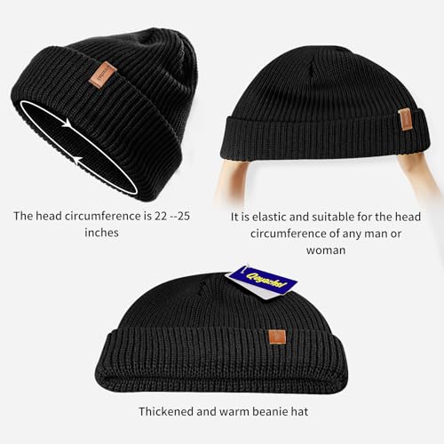 Windproof Warm Beanie Stocking Cap - Winter Ski Thick Skull Cap Cold Cap for Men and Women