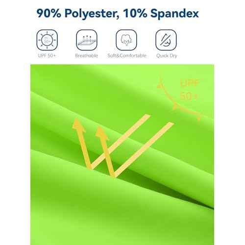 Youth Neon Shirts Dry Fit Long Sleeve Athletic T-Shirts Boys Girls UPF 50+ Quick Dry Neon Shirt for Kids 2T to Youth