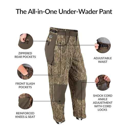 Drake Waterfowl MST Jean Cut 2.0 Under Wader Pants, Waterproof, Adjustable Waist, Zipper Pockets, Hunting Gear for Men