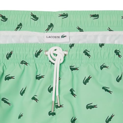 Lacoste Mens Crocodile Print Swim Trunks