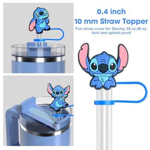 10 mm Straw Cover Cap for Stanley Cup 30 Oz 40 Oz, 5 Pcs Straw Topper for Tumbler, Funny Tip Covers for Stanley Cup Accessories