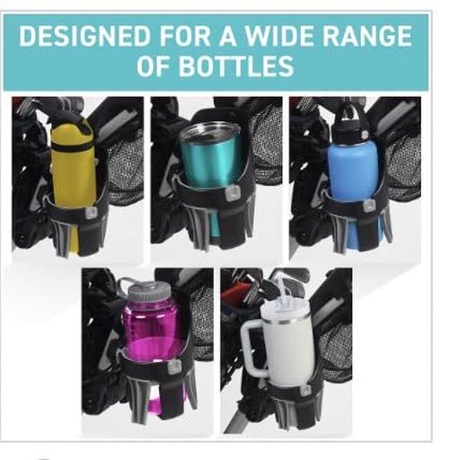 Tributary Brands Golf Push Cart Cup Holder Compatible with Clicgear, Sun Mountain, Bagboy and More. Golf Push Cart Accessories- Large Size