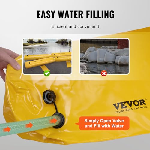 Flood Barriers 4ft x 6in Water Flood Barrier Bags for Home & Driveway