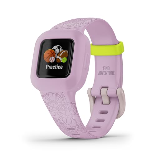 Garmin vivofit jr. 3, Fitness Tracker for Kids, Includes Interactive App Experience, Swim-Friendly, Up to 1-Year Battery Life, Lilac Floral