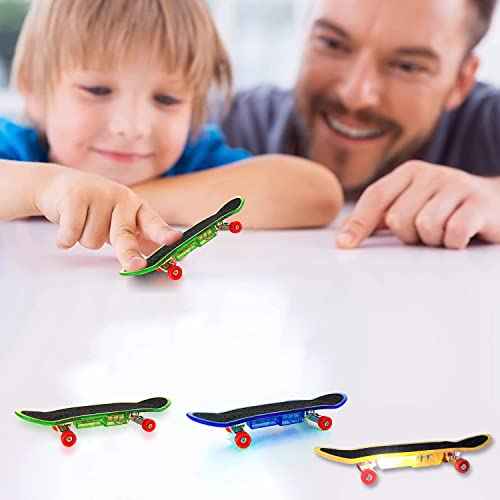 Mini Finger Skateboards for Kids Set of 25, Light up Mini Finger Toys LED Fingerboard Hand Skateboard for Creative Fingertips Movement Sports Finger Skater