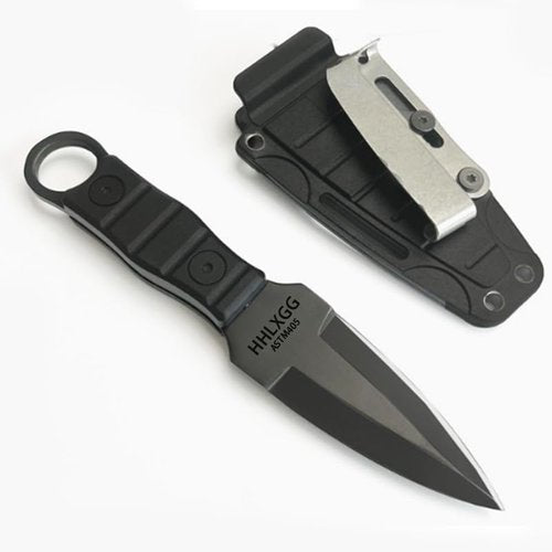 CrazyGorilla Tactical Fixed Blade Knife with Sheath, 6.57 inch Length, Single-Edge