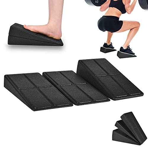 Slant Board Squat Wedge for Calf Stretching£¬3 Pcs 12" x 6.3" Foot Stretcher Balance Board for Plantar Fasciitis, Adjustable Foam Slant Board Wedge Great for Exercises