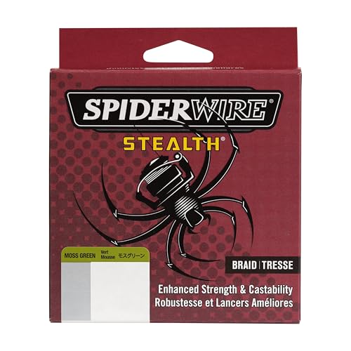 SpiderWire Stealth® Superline, Moss Green, 20lb | 9kg, 125yd | 114m Braided Fishing Line, Suitable for Freshwater and Saltwater Environments