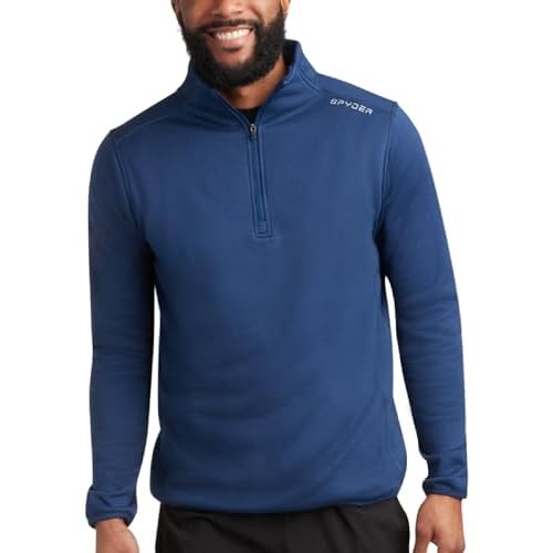 Spyder Mens Quarter Zip Pullover Sweatshirt - Lightweight Soft Fleece Athletic Pullover - Gym & Running Sweatshirts for Men