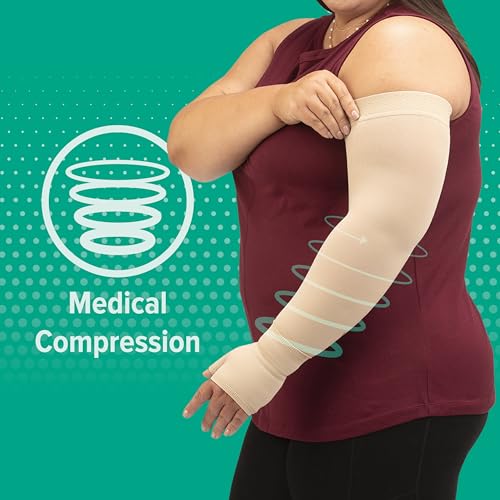 Juzo Dynamic Varin 3511 20-30mmhg Max Armsleeve with Silicone Top Band for Women, Black, 2 (II) Long