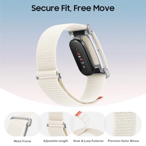 FINTIE Nylon Loop Sport Wrist Strap for Google Fitbit Air - Starlight