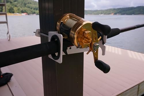 Heavy-Duty Dock Column Fishing Rod Holder Pair - Aluminum, Adjustable
