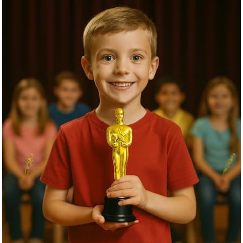 GiftExpress 12-Pack 6" Gold Award Trophy, Award Statues, Statues Trophies for Award Ceremony, Appreciation Gift (Pack of 12)