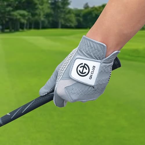 Men's Golf Gloves Left Hand White Medium 2 Pack Non-Slip Silicone Grip