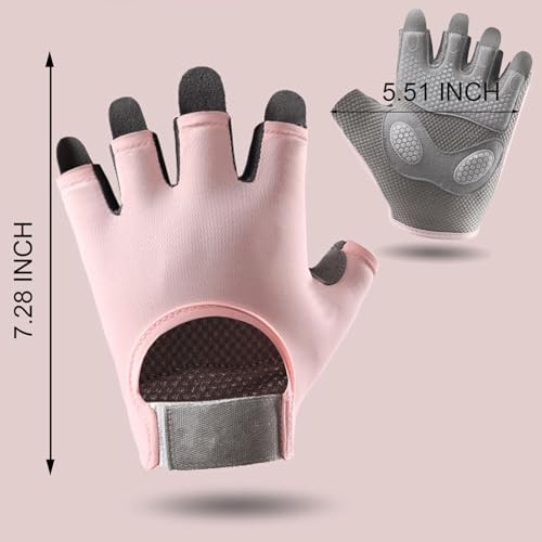 Sport Weight Lifting Gloves for Men and Women, Full Palm Protection Wrist Wraps,Workout Gloves for Gym, Dumbbell, Fitness, Weightlifting, Climbing, Cycling(Pink,M)
