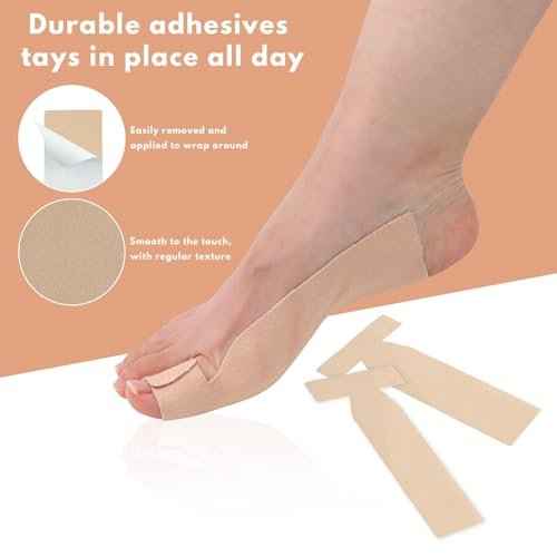 10Pcs of Turf Toe T-Straps - Moleskin Splints for Big Toe Injuries - Adhesive Toe Straighteners Turf Toe Wrap Elastic Tape