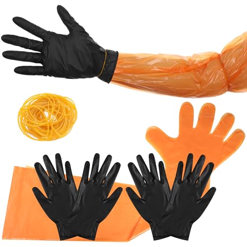 Disposable Hunting Gloves Set with Long Arm and Nitrile Gloves - 50 Pairs