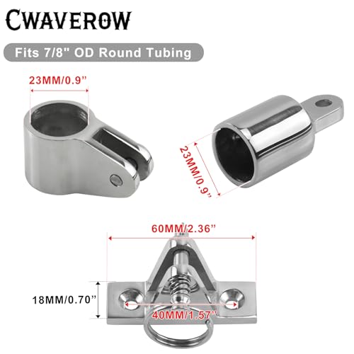 7/8 Inch Bimini Top Hardware Kit Stainless Steel Boat Fittings - Marine Grade