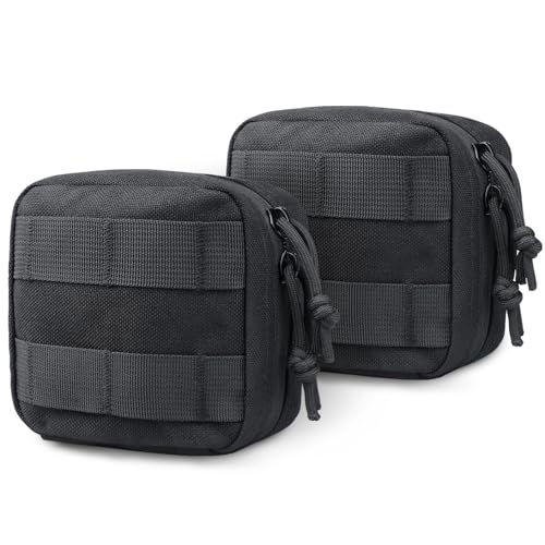 Black 2 Pack Small Molle Pouch Mini Tactical EDC Belt Organizer