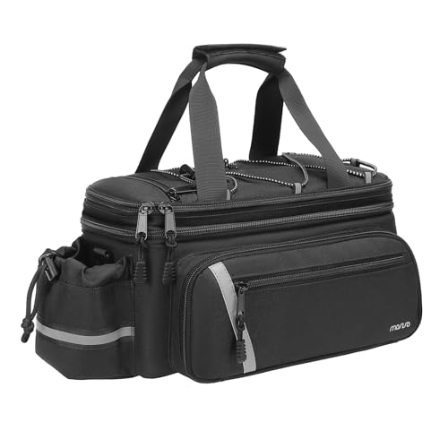 MOSISO Bike Rack Bag with Rain Cover, Insulated Cooler, Black - 8L Capacity