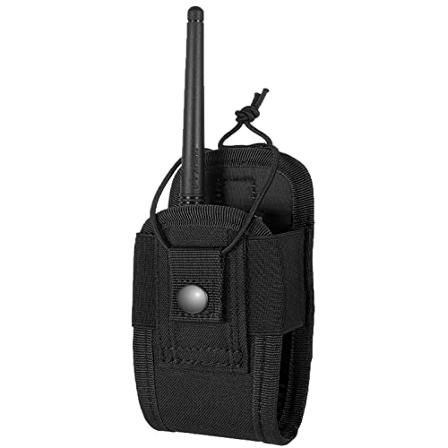FRTKK Tactical Radio Holder Small Black Molle Radio Pouch for Walkie Talkies