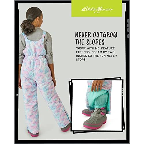 Eddie Bauer Kids Snow Bib - Insulated Waterproof Kids Snow Suit - Cozy Outdoor Activewear Overalls for Girls and Boys (3-16)