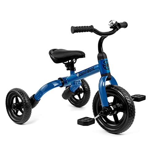 Blue 3-in-1 Toddler Tricycle with Folding Frame & Adjustable Seat