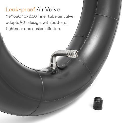 Heavy Duty 10x2.50 Inner Tube for Electric Scooter - 40% Thicker, CR202 Valve Stem, Pack of 2