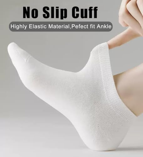 14 Pairs Women's Ankle Socks Pack - Thin Low Cut Athletic Socks for Men & Women, Black White Grey