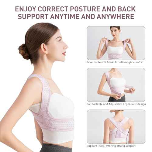 Posture Corrector For Women, Adjustable Back Brace For Posture, Back Posture Corrector Providing Pain Relief From Lumbar, Shoulder,Neck, And Clavicle, Back (L/XL 35-44 Inch)