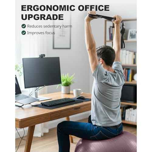Trideer Exercise Ball Yoga Ball ? Office Seating & Balance Ball Chair, Stability Ball for Pilates, Physical Therapy,Core Training & Balance Improvement & Stretching