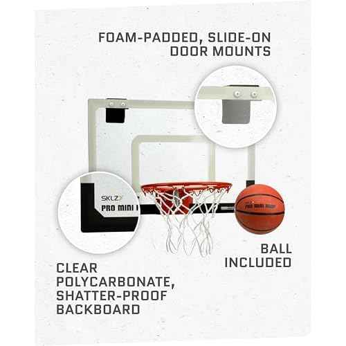 SKLZ Pro Mini Indoor Basketball Hoop - Over The Door ? Portable - Great For Home, Dorms, Offices, and Gifts