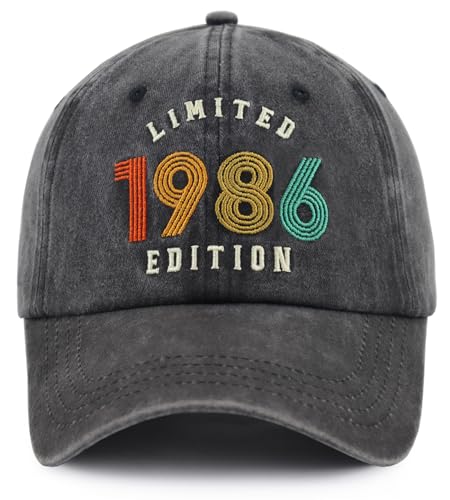 Limited Edition Black 1986 Style Birthday Party Hats - One Size