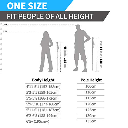 Multipurpose Telescopic Trekking Poles - Lightweight Aluminum Hiking & Hunting Sticks